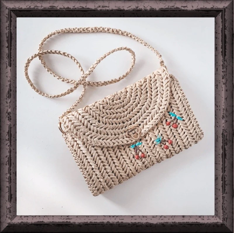 Complimentary Intermediate crochet pattern: Textured Raffia Clutch Crochet Pattern - Simple to follow guide