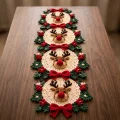 Crochet Reindeer Christmas Table Runner Pattern step 1
