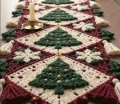 Crochet Christmas Tree Diamond Table Runner Pattern step 3