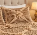Crochet Filet Mesh Bedspread with Flower Lattice Pattern step 4
