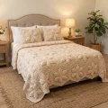 Crochet Hexagon Flower Bedspread and Pillow Sham Pattern step 1