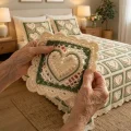 Crochet Heart Square Bedspread and Pillow Sham Pattern step 3