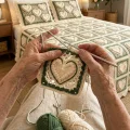 Crochet Heart Square Bedspread and Pillow Sham Pattern step 4