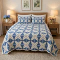 Crochet Star Motif Bedspread and Pillow Sham Pattern step 1