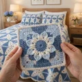 Crochet Star Motif Bedspread and Pillow Sham Pattern step 4