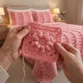 Chunky Puff Stitch Crochet Bedspread Pattern step 3