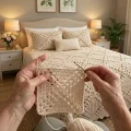 Crochet Lace Square Motif Bedspread Pattern step 4