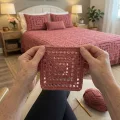 Crochet Lace Square Bedspread and Pillow Set Pattern step 3