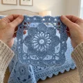 Crochet Flower Square Bedspread with Pillow Shams Pattern step 3