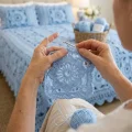Crochet Flower Square Bedspread with Pillow Shams Pattern step 4